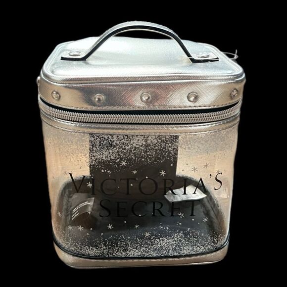 Victorias Secret Metallic Makeup Cosmetic Travel Bag Train case new - Picture 2 of 4